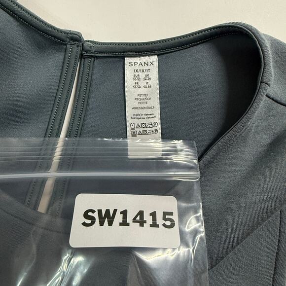 Spanx 1X Air Essentials Sleeveless Jumpsuit Hazy Blue Grey Wide Leg Comfort - Picture 10 of 10